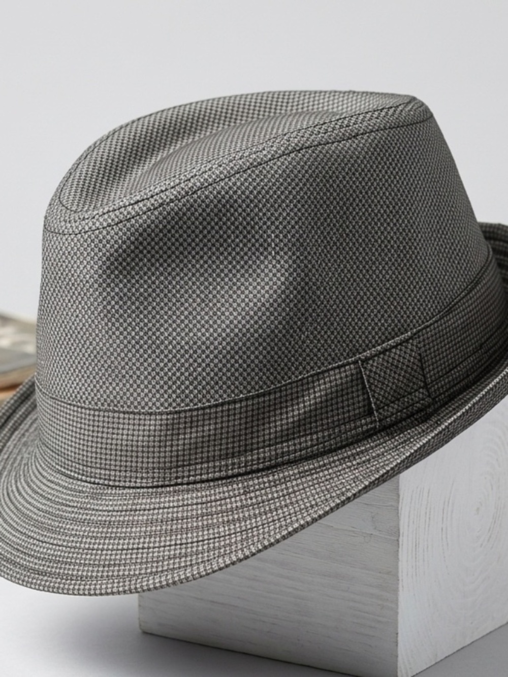 Le Château Classic Houndstooth Fedora / Trilby Hat - Size S/M